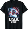 Patriotic American Flag Ice Hockey Gift Hockey Player Fan T-Shirt