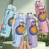 1PC Guitar Globe Art 750ml Sports Water Bottle Leakproof Straw Lid Outdoor Office Home
