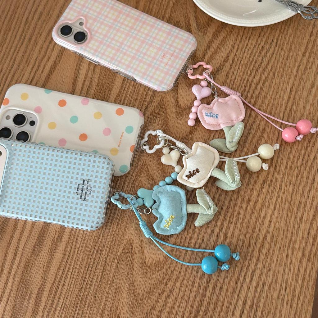 Korean Fresh Plaid Polka Dot Case for iPhone 15/16/17 Pro Max