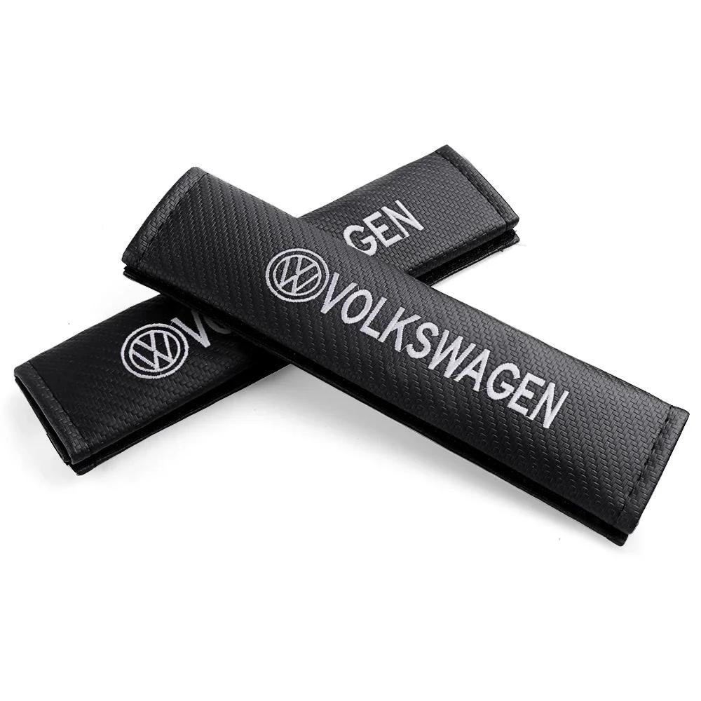 1/2Pcs Carbon Fiber Car Seat Belts Cover Shoulder Protect Pad For Volkswagen Golf 4 5 Passat b8 b5 VW R Line Sharan Polo Tiguan