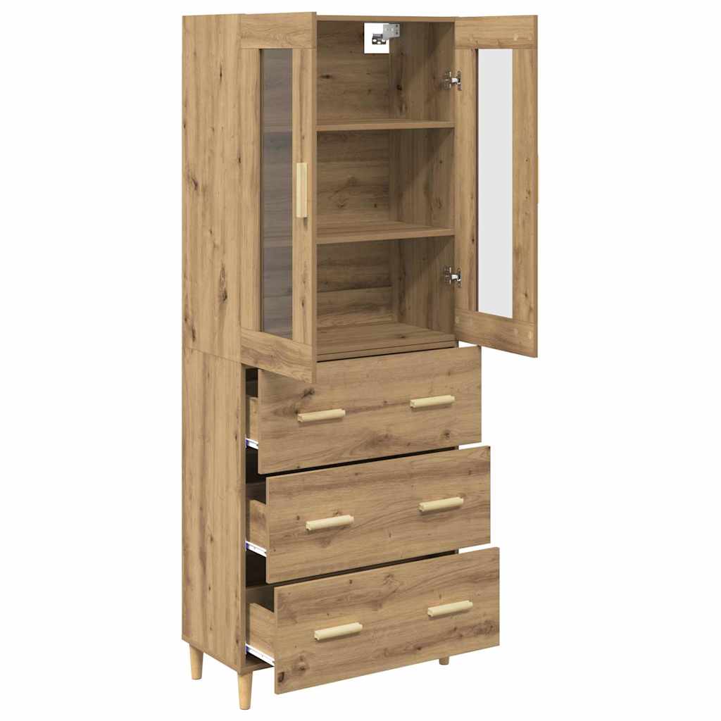 Highboard with Drawers Artisan Oak 69.5 X 34 X 180 Cm