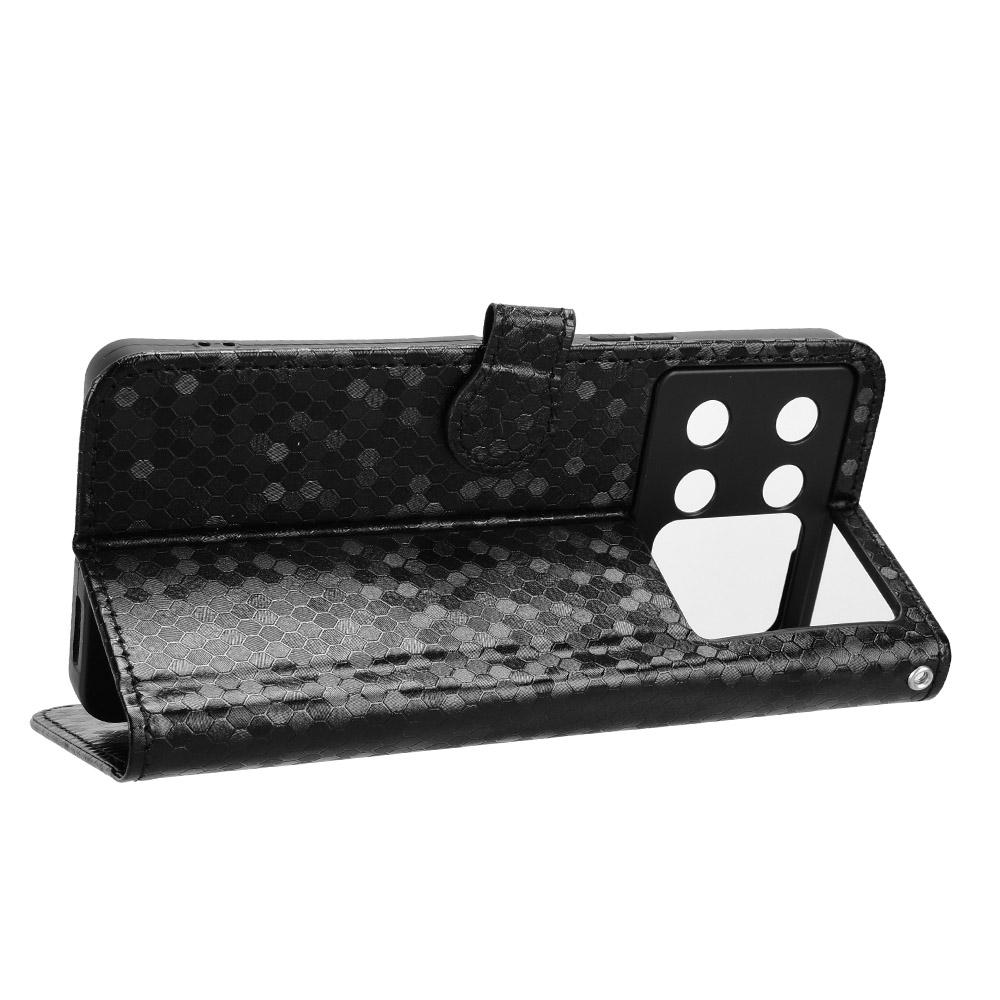 For Cubot P90 Wallet Case Dot Pattern Imprint PU Leather Phone Cover with Wrist Strap