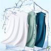 Men's Summer Solid Color Casual Sleeveless Top Round Neck Breathable Plus Size Vest