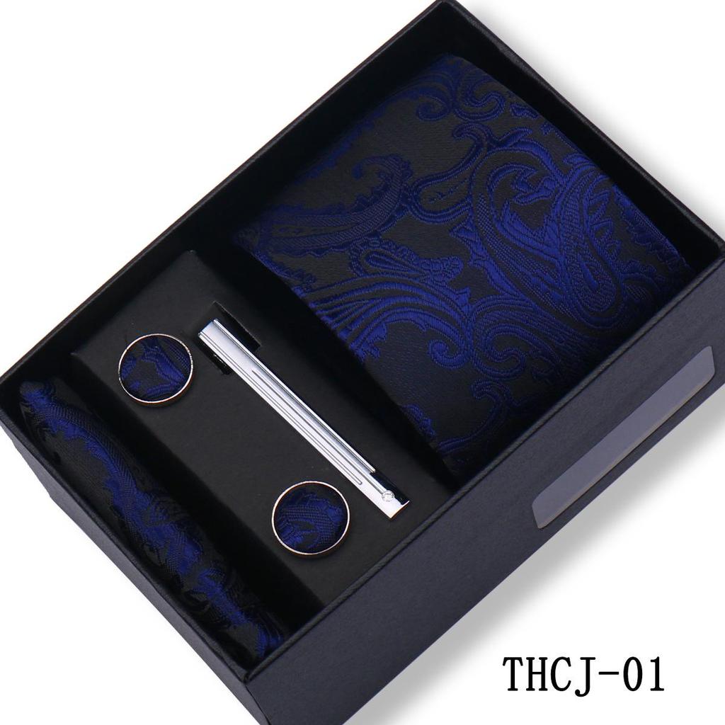 Men's 4-Piece Tie Gift Set for Business, Wedding, and Formal Wear.