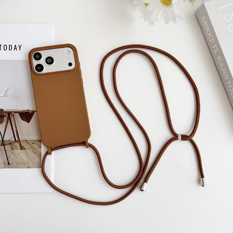 Crossbody Lanyard Flüssigsilikon Handyhülle Für iPhone 17 Pro Max 15 14 13 16 Pro Max Seil Schulter Candy Farbe Weiche Rückseite