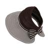 Summer outdoor sun hat children fashion striped big brim empty top hat travel versatile bow sun hat