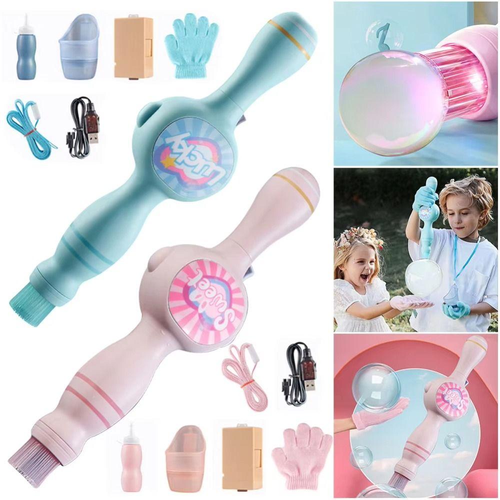 Interactive Play Bubble Machine Colorful Automatic Bubble Blower  for Party