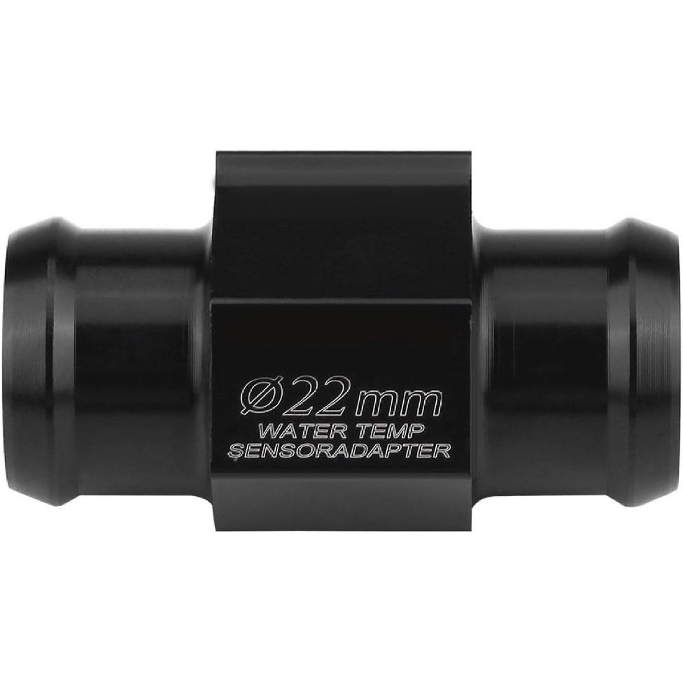 Motorcycle Water Temp Sensor Adapter, 18mm, 22mm (Optional), Black, Aluminum Alloy, Universal Fit, Includes 2 Clamps, Modern Style, Water Heater Use