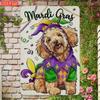 Colorful Mardi Gras Metal Sign - Masquerade Dog Wall Art, Durable 2D Decor for Home, Bar, Office & Outdoor Parties