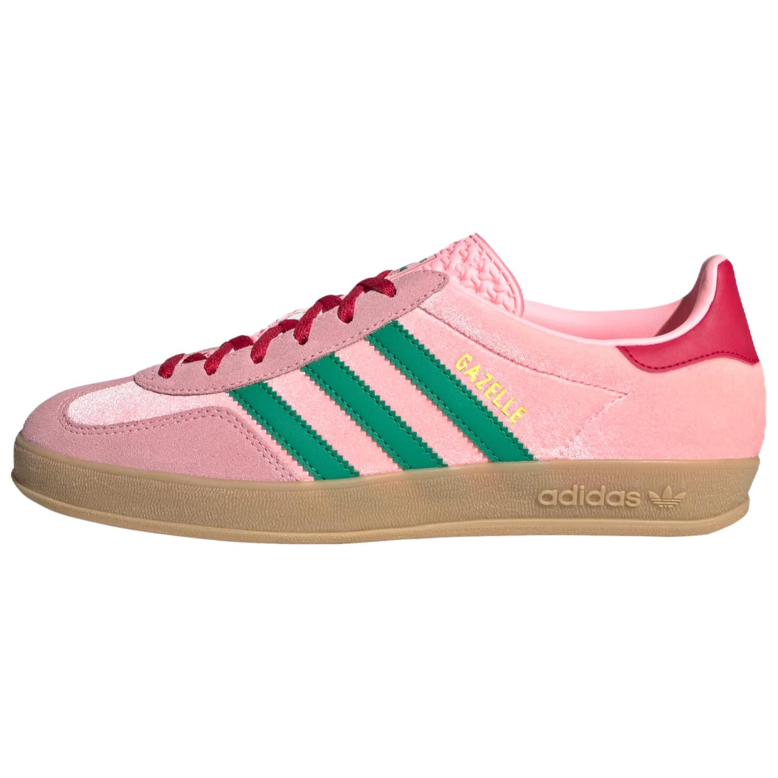 

Женские бархатные кроссовки Adidas Originals Gazelle Indoor розового цвета 36.5