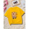 sizesCute Bear Bicycle Print T-Shirt, Stylish for Spring And Summer, Suitable for Both Boys And Girls, Casual Sports Design