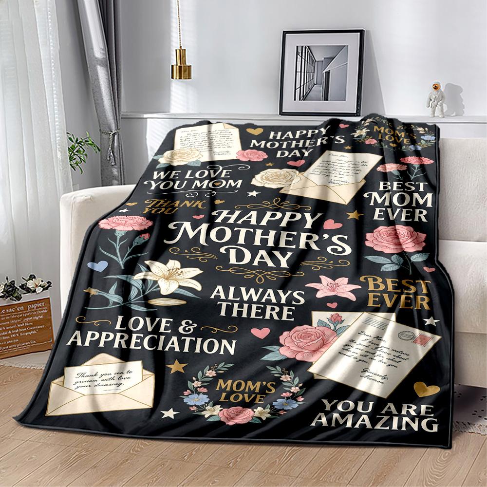 Mom's Heart And Love Blanket Suitable for Sofas,travel, Living Rooms Also a Good Gift for Friends and Family Suitable for All Seasons.