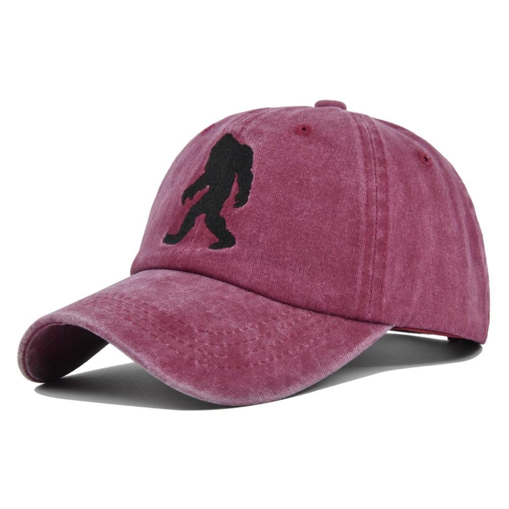 Cool Hat Women's Retro Ape Embroider Baseball Cap Animal Embroidered Peaked Cap Washed Distressed Sun Hat Curved Brim Hat Cotton Cm