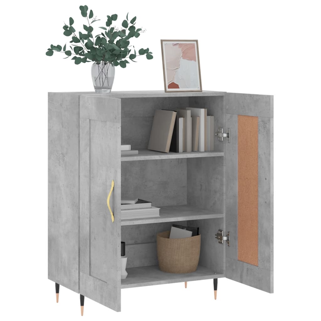 Vidaxl Cabinet, Concrete Grey, 69.5X34X90 Cm, Wood-Based Material