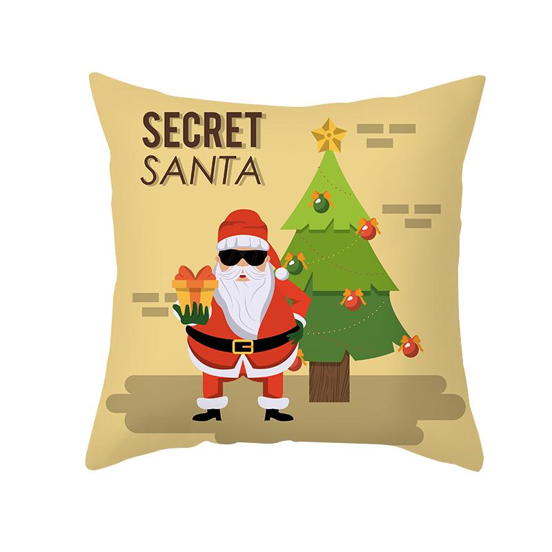 Christmas Cushion Cover Gnome Santa Sleigh Sofa Pillowcase  Decorations Navidad