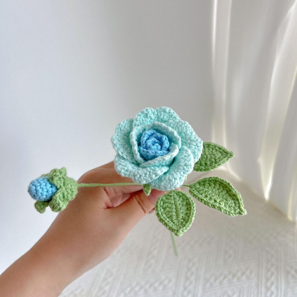 Rose Bud Crochet Bouquet Handmade Knitted Flower Premium Handwoven Rose  Handcrafted