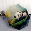 1pc Panda in Lotus Pond Umbrella with Plastic Handle,Suitable for All Seasons Umbrellaptys26095