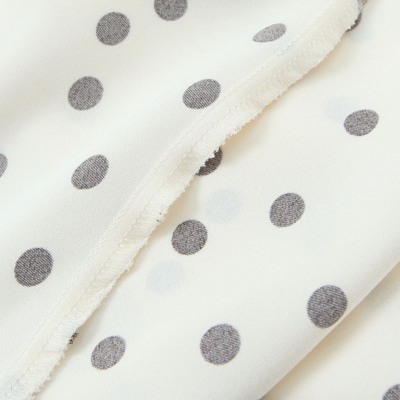 Kaslead New Women Clothes Western Style Polka Dot Silk Satin Texture Midi Dress 3067214