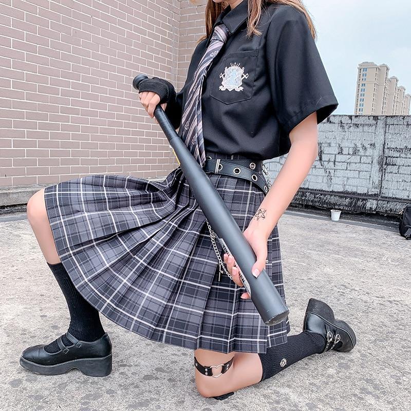 Sommer Frauen Röcke 2020 Hohe Taille Koreanischen Stil Falten Röcke für Mädchen Nette Süße Damen Plaid Mini Rock Frauen