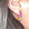 Punk Dopamine Shiny Star Tassel Colored Ear Bone Studs for Women Creative Allergy Prevention Earrings Jewelry Gifts