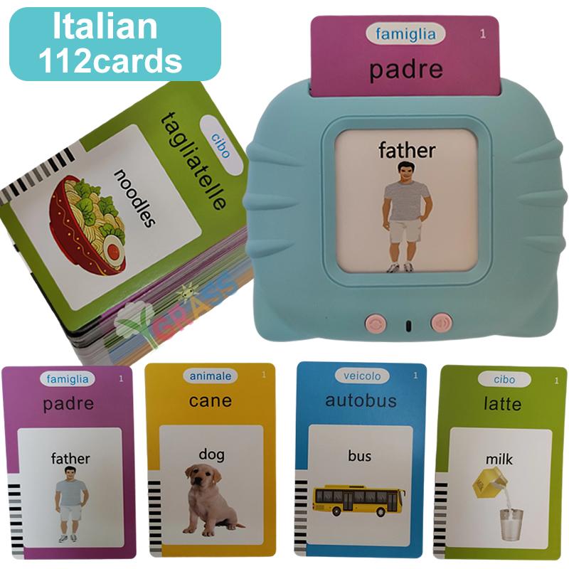 

Alphabet Talking Flash Cards Educational Learning Interactive Memory Card Machine French Russian Italian Speech Toys For Kids