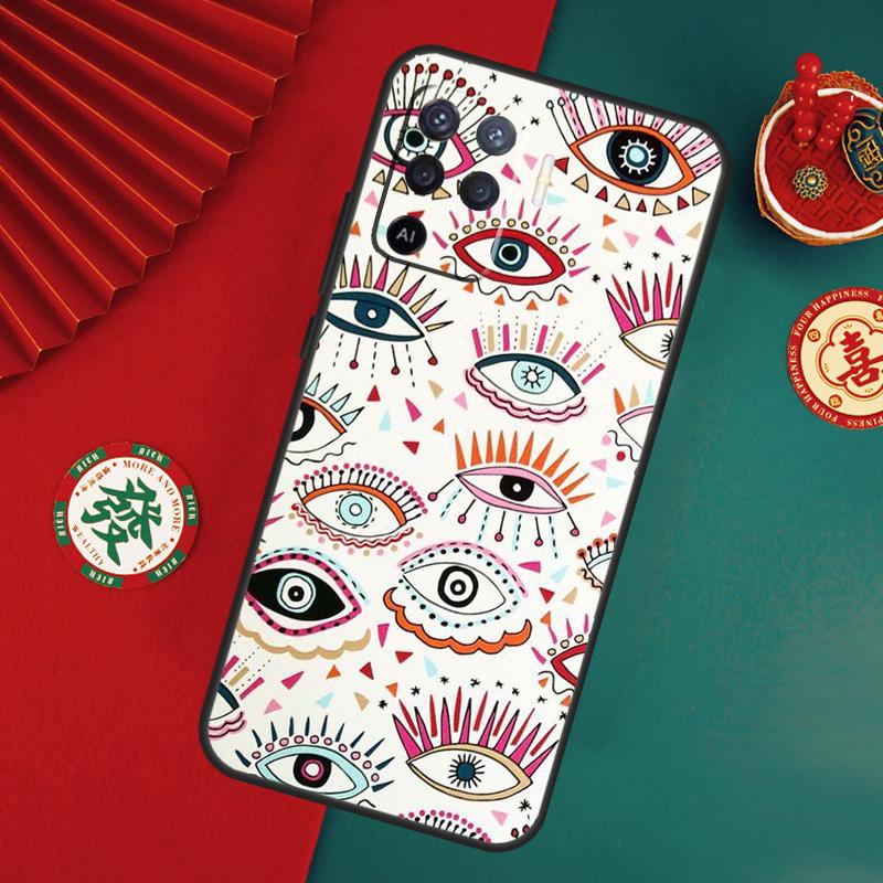 Lucky Eye Blue Evil Eye Print Case For Oppo A6 A5 Pro A15 A18 A38 A58 A78 A98 A54 A74 A94 A17 A57 A80 A60 A40 A16 A76 A96