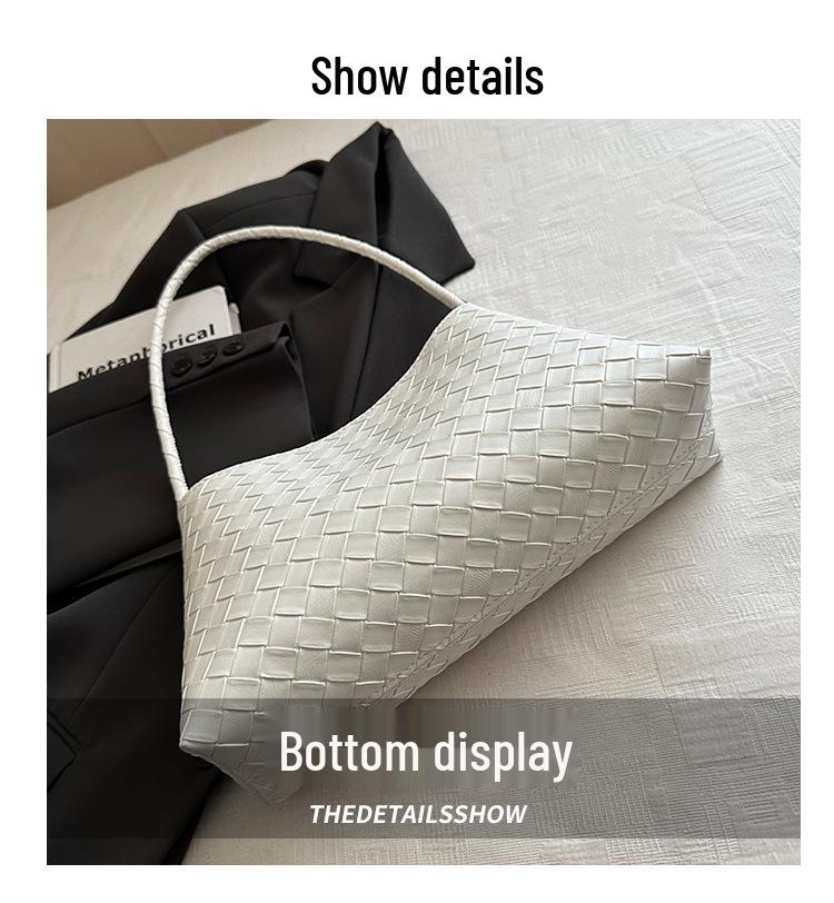 Luxurious Hand-Woven Baguette Shoulder Bag - Versatile New Season Handbag