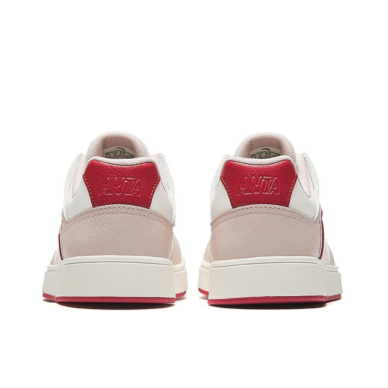 Anta BASIC Low top Basic Skateboard Shoes Women's White Red Sneakers 122618011R-3