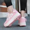 4 Wheels Roller Skate Shoes for Boys Girls Sneakers with Detachable Wheels Sport Shoe for Kids Removable Pulley Skate Skating
