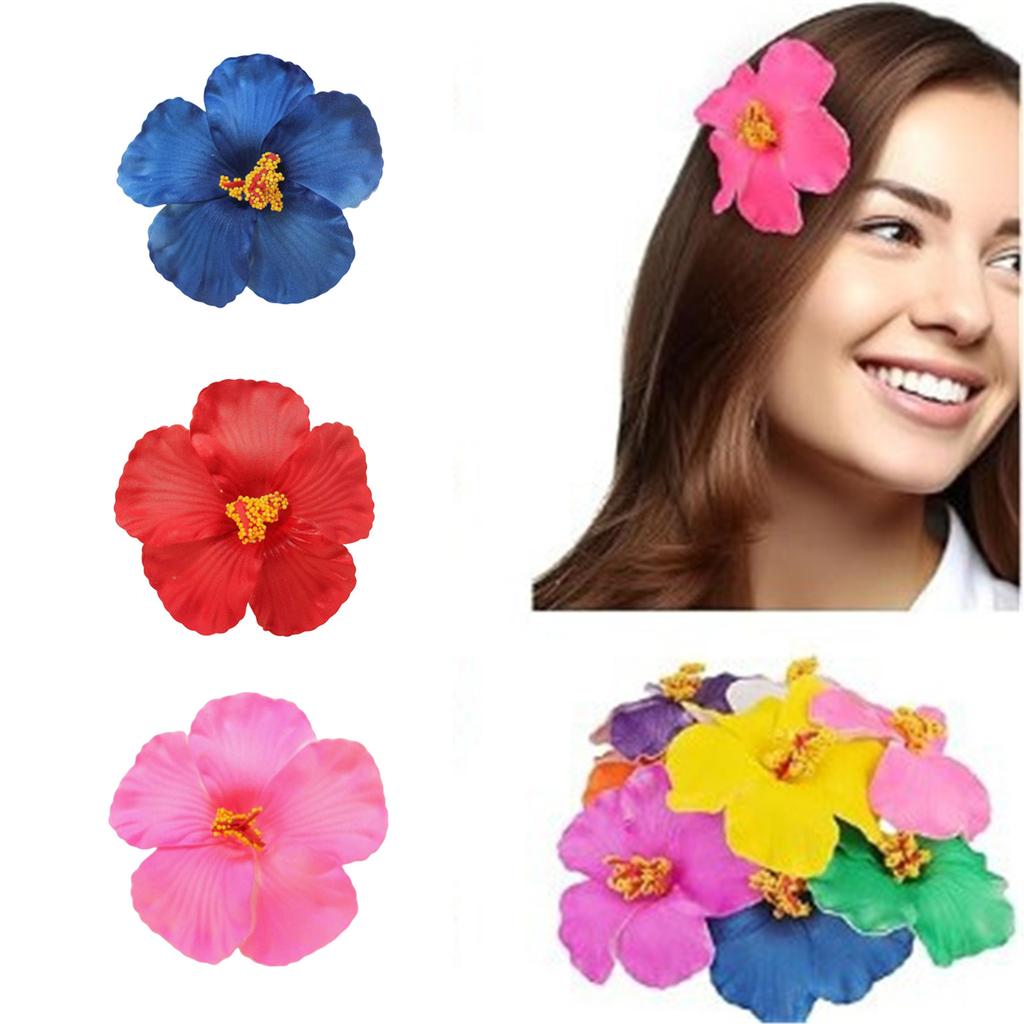 Siumlation Flower Hair Clip For Women And Girl Hibiscus Hair Barrette Hair Accessories For Vacation and Beach Parties