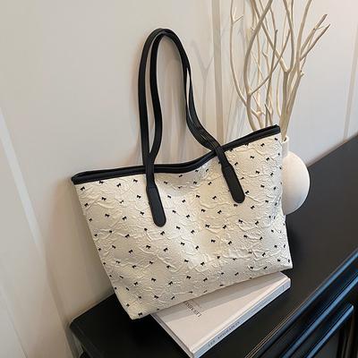 Bow Print Summer New Fashion Trend Large Capacity Casual Shoulder Portable Underarm Tote Bag Women