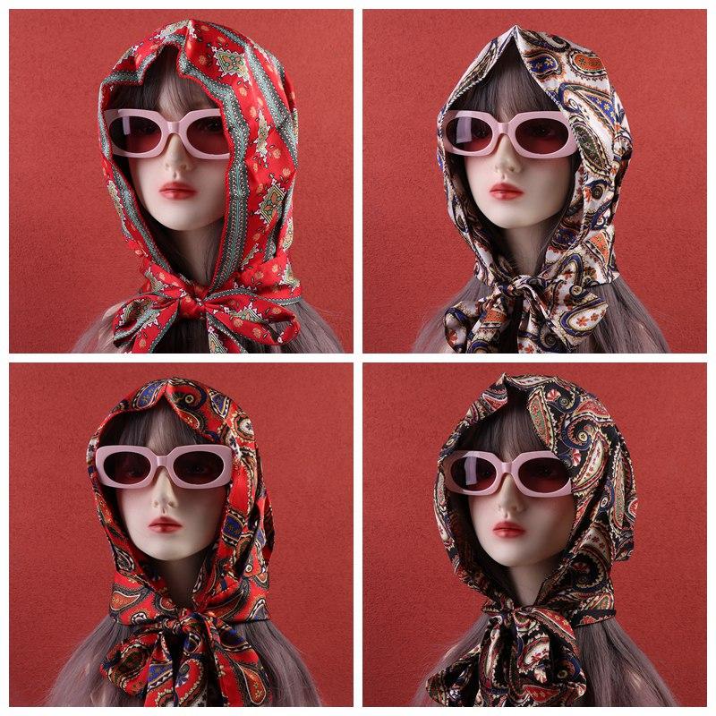 Flower Solid Color Thin Scarves Summer Scarf Hat Korean Style Scarves Sunscreen Scarf Female Wraps