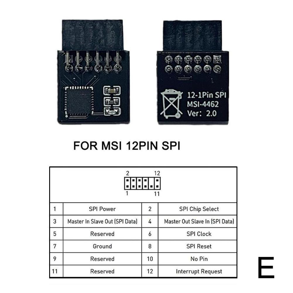 TPM 2.0 Encryption Security Module Remote Card 12 to 20 Pin for Windows 11 Upgrade Multi- Motherboard Support Secure Data