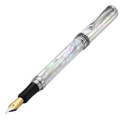 Xezo Caneta-tinteiro Maestro fine série limitada numerada, pena, madrepérola, cromada, feita à mão, edição,
