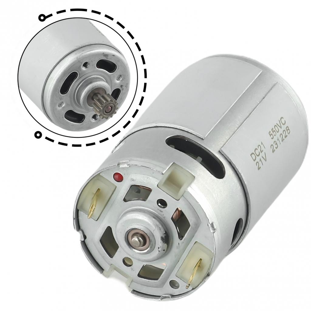 Vysokovýkonný V DC Motor Nízky Hluk Kovový 12 Zubový DC Motor 21V Dvojrýchlostný