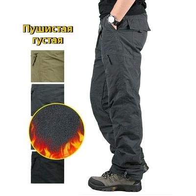 Warme Winterfleecehose Taktische Cargohose Klassische Outdoor-Wanderhose Verdickte Jogginghose Multi Pocket Hose