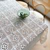 Cotton-woven Hollow Tablecloth,With Tassel Rectangle Table Cloths for Kitchen Party Holiday Christmas Dining Table Decor
