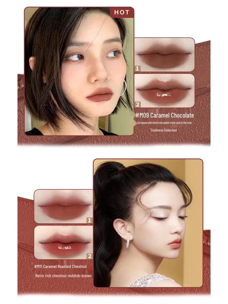 AKF Lip Mud Gloss: Matter, Mehrfarbiger Lippenstift für Studenten - Herbst/Winter Kollektion