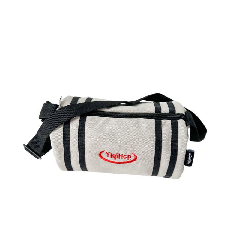 Trendy Canvas Crossbody Bag For Boys And Girls Stylish Letter Print Bucket Bag For Kids белый