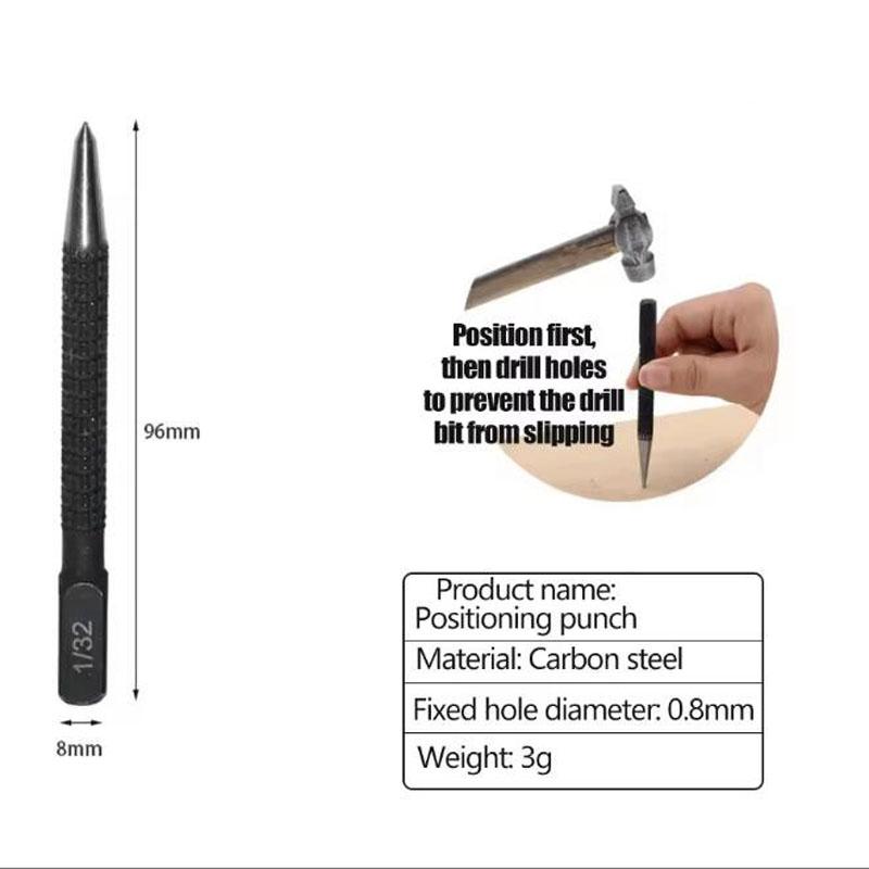 Non-Slip Center Punch Metal Wood Marking Drilling Tool High Hardness Carbon Steel Automatic Punch For Wood Drilling Tools