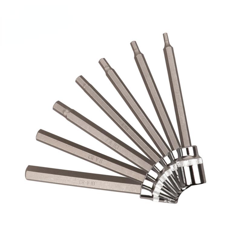 7-teiliges Sechskant-Stecknuss-Adapter-Bit-Set 3/8 Extra Lang Schlagschrauber Steckschlüssel Bohrerbit Adapter Werkzeuge