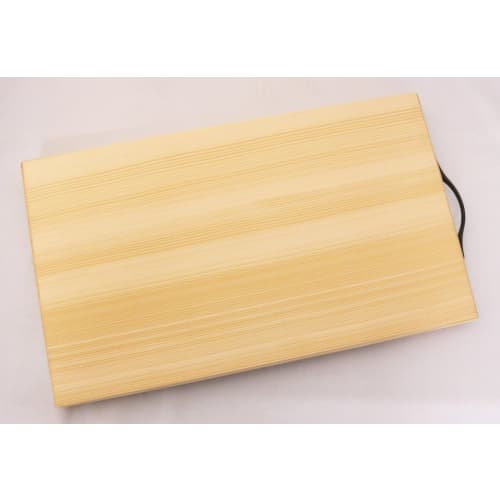Ichihara Woodworks Wide Wooden Cutting Board with Metal Handle, 39 X 23cm