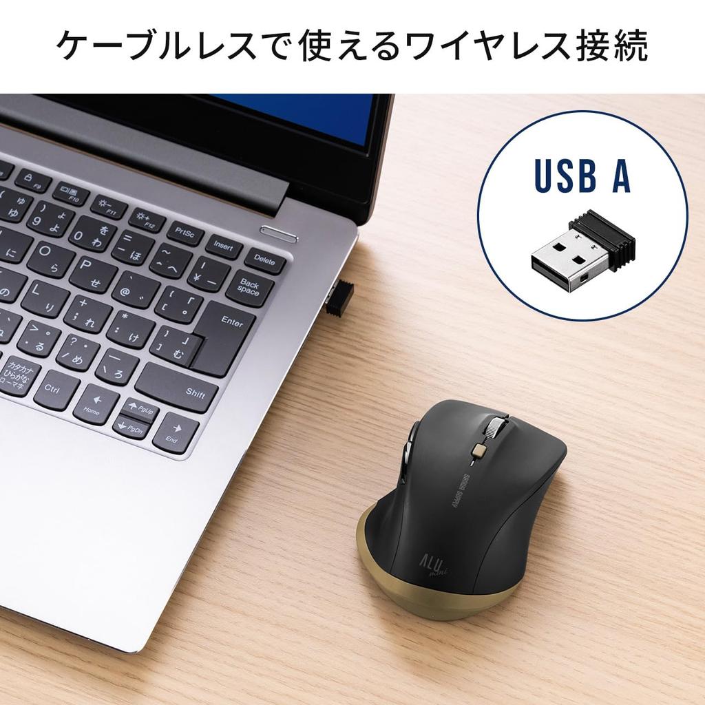 Sanwa Direct Wireless Mouse, USB-A, Quiet, Compact, 5 Buttons [BackForward Buttons], Blue LED, Red, 400-MAW159BKR