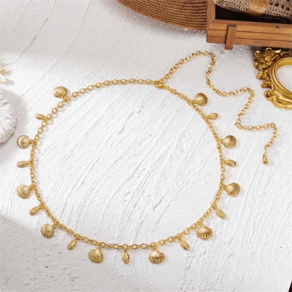 Gold Imitation Pearl Body Chain Shell Beads Belly Chain Elegant Starfish Waist Chain  Ladies