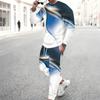 Men Black Pink Gradient Imitation Rhinestone Bead Print Long Sleeve Sweatshirt Jogger Pants Two Piece Suit