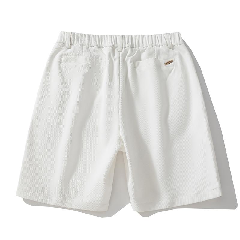 Men's Black Casual Chino Shorts Elastic Waist, Button Fly, Pocket Design for Summer Streetwear & Daily Wear