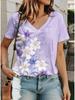 Summer Women's T shirt Tee 3D Print Floral Graphic Tops Daily Rose Pink Short Sleeve Fashion V Neck Casual T-shirts