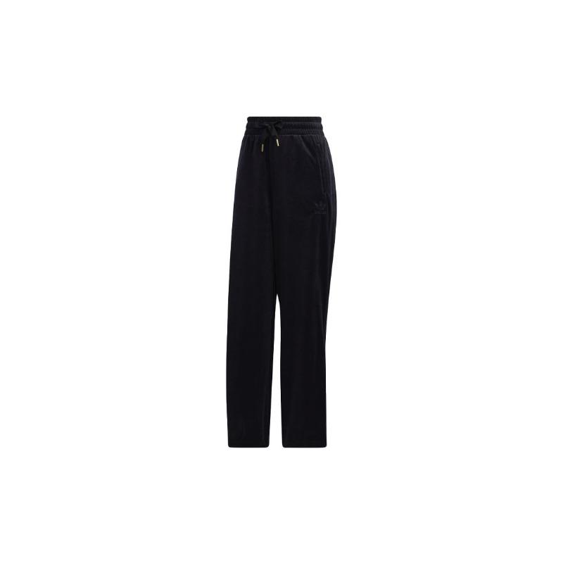 Adidas Originals Trefoil Track Pants Wide Leg Mid Rise Drawstring Knit Sports Pants Women Pants Black GV2926