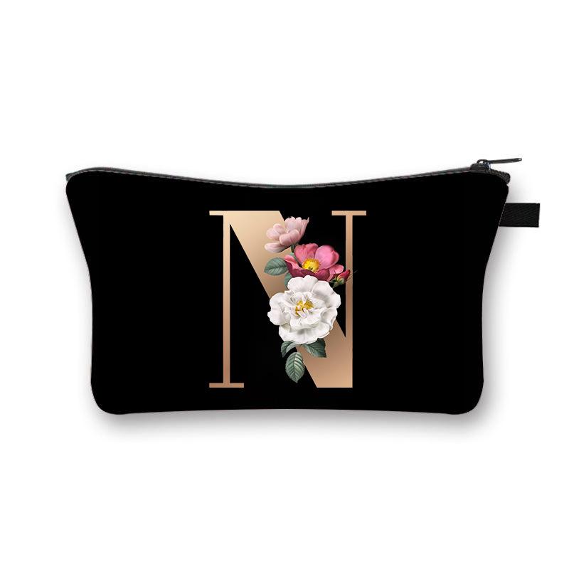 Alphabet Printed Change Bag Multifunctional Travel Storage Bag Elementary School Polyester Stationery Zipper Pencil Bag