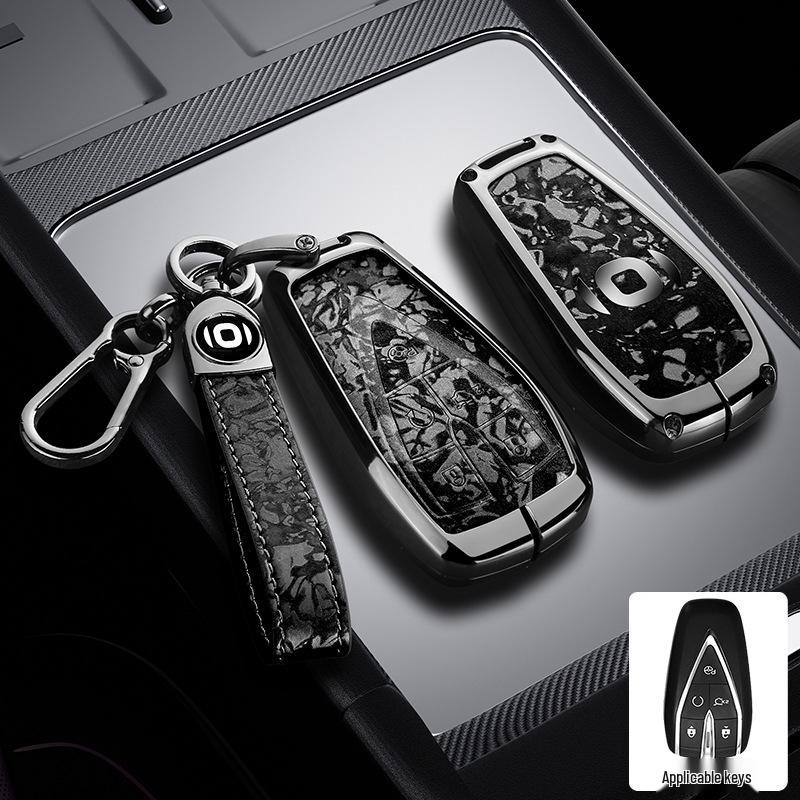 Changan Qiyuan A05/A06/A07 Schlüsseletui - Q05 125MAX Fernbedienung Metallgehäuse mit Leder-Druckknopf
